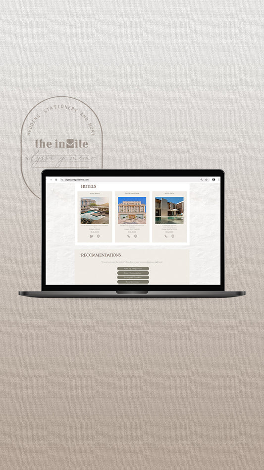 Invitación en website
